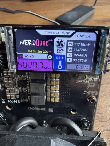 Nerdqaxe rev 1 - nerdqaxe++, 6th/s