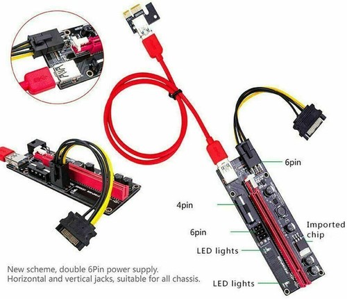 6pcs ver009s pci riser - 6pcs, card